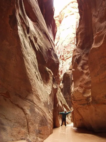 Dave exploring Buckskin Gulch slot canyon