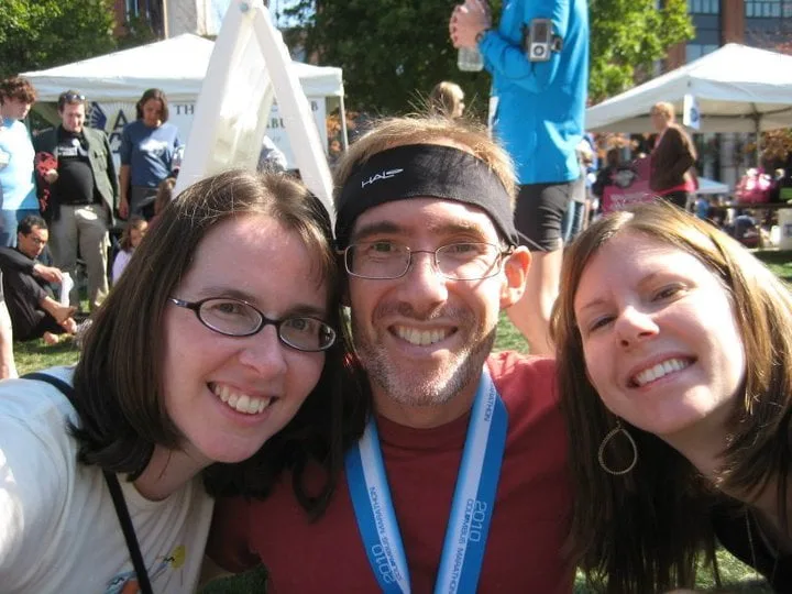 Jen, Dave, and Sherry after the marathon