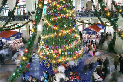 department store tree near Christmas