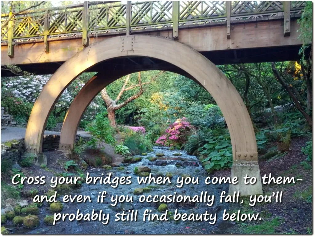 knowing there's also beauty below as we cross our bridges