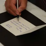 writing card or letter with gratitudes
